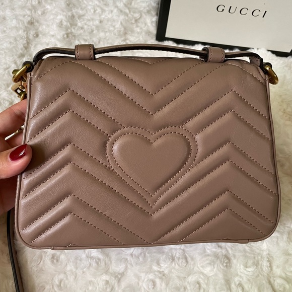 Gucci GG Marmont Dusty Pink Mini Top Handle Bag 🩷 - Picture 5 of 16
